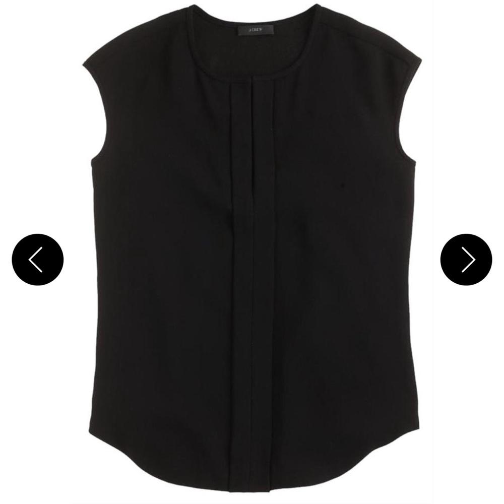 JCREW Crepe Cap Sleeve Sleeveless Top Blouse Black Size 00 $88